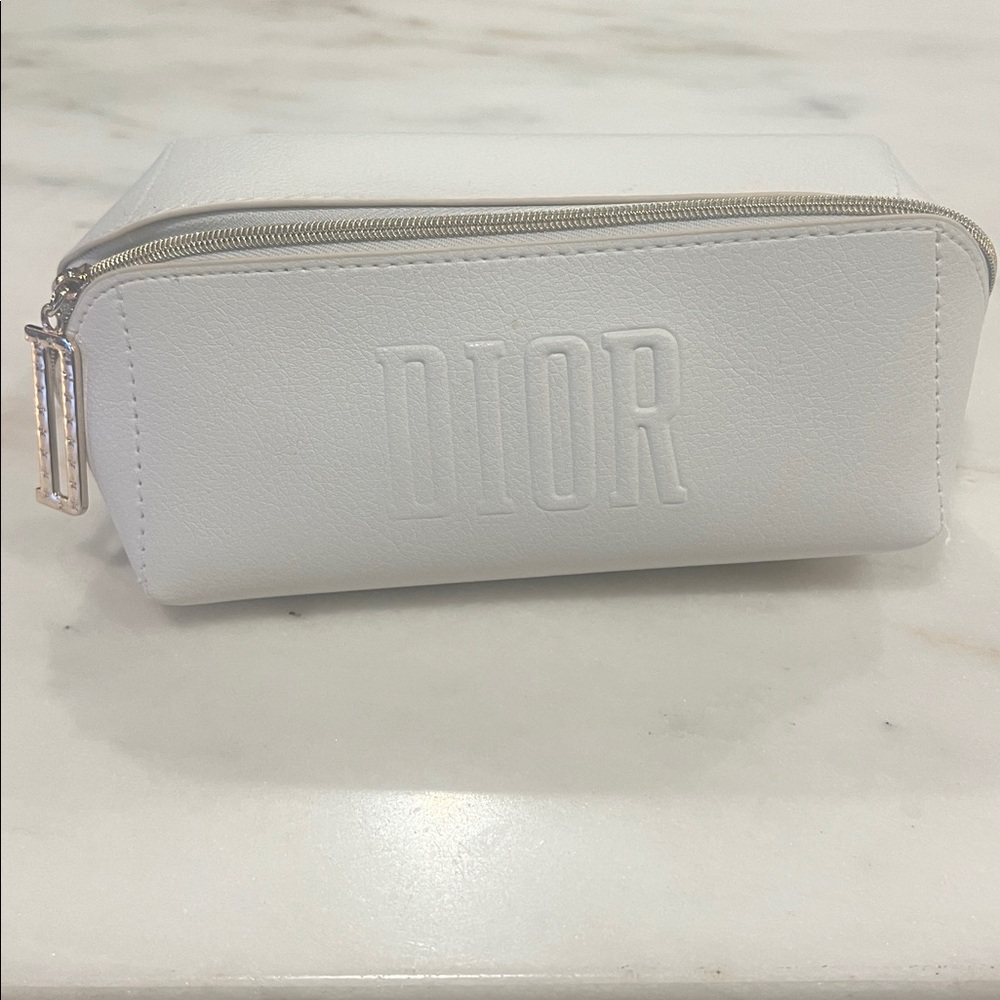DIOR Bold Logo Makeup Bag Travel Cosmetic Bag Pencil Pouch White